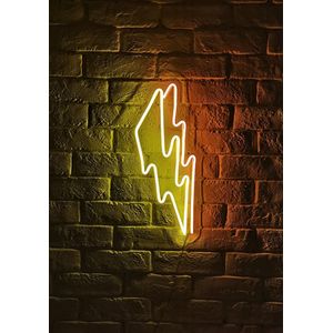 OHNO Neon Verlichting Double Lightning - Neon Lamp - Wandlamp - Decoratie - Led - Verlichting - Lamp - Nachtlampje - Mancave - Neon Party - Wandecoratie woonkamer - Wandlamp binnen - Lampen - Neon - Led Verlichting - Rood, Geel