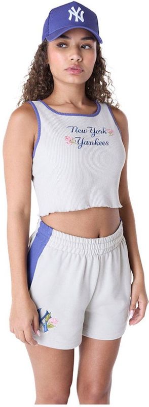 New Era Mlb Floral Rib New York Yankees Mouwloos T-shirt Wit L Man,Vrouw