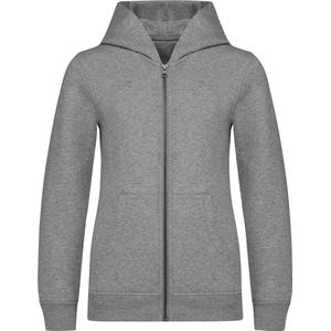 Native Spirit Ecologische kindersweater met rits en capuchon NS405 - Moon Grey Heather - 8/10 years (8/10 ans)