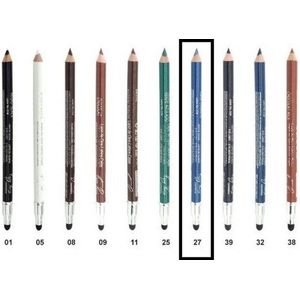 Easy Paris - Oogpotlood en Lippotlood - Extra Waterproof - Kobalt Blauw - Azul Cobalto - Met puntenslijper en smudger/vervager - Nummer 027 - 1 Stuks