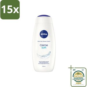 15 x NIVEA - Douchecrème - Zacht - Huidbeschermend - Amandelolie - 500 ml - Grootverpakking - Douchecrème - Huid Verzorging - Amandelolie - Zijdezachte Huid - Milde Reiniging