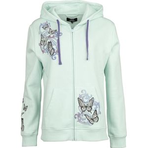 Full Volume Mintgroene jas met capuchon en vlinders - Dames - M