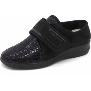 Fischer Dames Stretch Pantoffel - 18411-222 Zwart - Maat 38