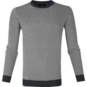 Suitable - Katoen Thomas Pullover Grijs - Heren - Maat XXL - Modern-fit