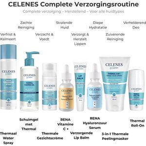 Celenes by Sweden - Complete Routine - Thermaal & Vitamine C & Hyaluronzuur - Vette en Gecombineerde Huid - Gezichts- en Lichaamsverzorgingsset - 8-delig