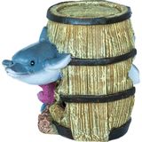 Superfish decoratie dolphin barrel 10,5 x 7,5 x 7,5 cm
