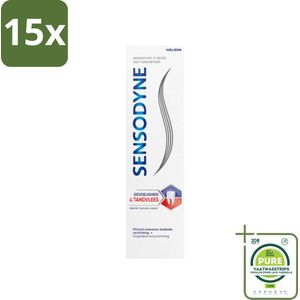 15 x Sensodyne - Tandpasta - Gevoeligheid & Tandvlees - Tandvleesverzorging - 75 ml - Grootverpakking - Tandgevoeligheid - Tandvleesproblemen - Tandpasta - Gevoelige Tanden - Tandplak