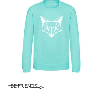 Be Friends Sweater - Vos hoofd - Vrouwen - Mint groen - Maat S