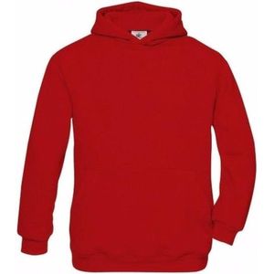 Rode katoenmix sweater met capuchon voor jongens 122/128