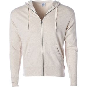 Unisex Zipped Hoodie 'French Terry' met capuchon Oatmeal Heather - M