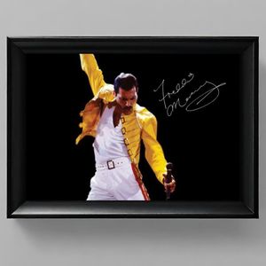 Freddie Mercury Ingelijste Handtekening – 15 x 10cm In Klassiek Zwart Frame – Gedrukte handtekening – Queen - Farrokh Bulsara - We Will Rock You - Bohemian Rhapsody