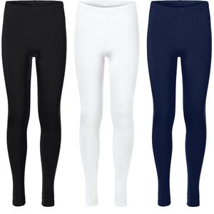 Merry Style Meisjes Leggings - Sport - Vrijetijdsbroek - Lang - Viscose - Sporbroek - 3-Pack - MS-MS10-130-LE-3B - Zwart/Wit/Marineblauw - 140