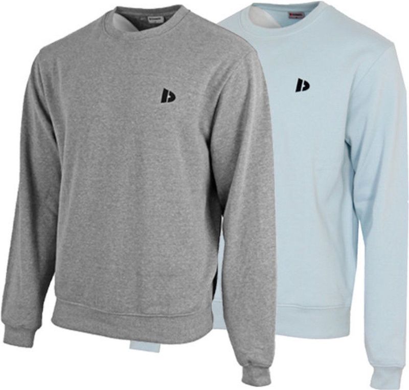 Donnay - Dean - Fleece Sweater - Silver-marl/Light blue - 2-Pack
