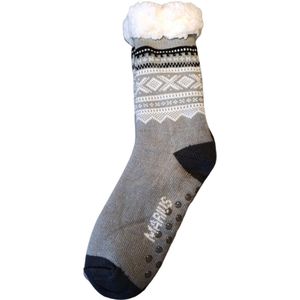Huissokken - Anti slip sokken - One Size - Warme Sokken - Lichtgrijs | Sports4You