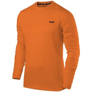 TCA Element Mens Workout Gym Clothing Long Sleeve Running Top for Men - Tangerine, XXL