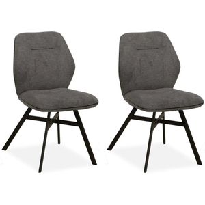 MX Sofa Eetkamerstoel Jaimie - Antraciet (set van 2 stoelen)