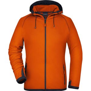 Oranje dames fleece jasje met capuchon XL