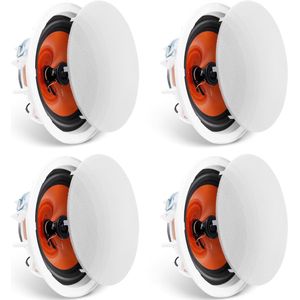 4-delig 8-Inch Plafondluidspreker, 100 Watt, Plafond- en Wandluidsprekersysteem, Impedantie 8 Ω, Gevoeligheid 89 Db, voor Woonkamers of Overdekte Veranda's