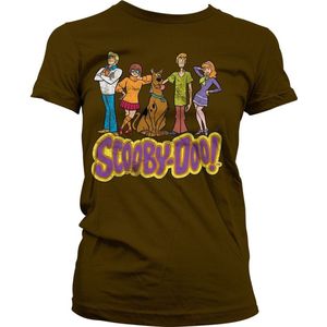 Team Scooby Doo Distressed Girly Tee Damen T-Shirt Brown-S