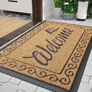 JGS ® Weerbestendige Antislip Deurmat voor Buiten en Binnen, Ideaal voor Voordeur en Entree, Geel