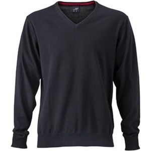 James and Nicholson Heren V-hals pullover (Zwart)