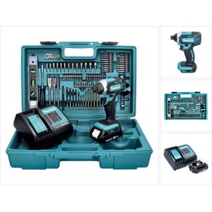 Makita DTD 152 SAX5 accu-slagmoersleutel 18 V 165 Nm + 1x oplaadbare accu 2.0 Ah + lader + 101-delige accessoireset + koffer