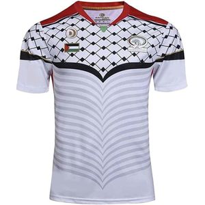 Palestine Voetbal T-shirt Wit-Rood - Football Jersey - Maat S