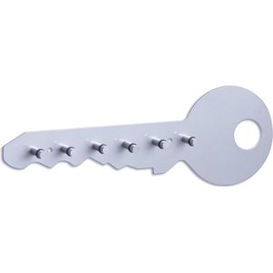 Sleutelrek zilver voor 6 sleutels 35 cm - Huisbenodigdheden - Sleutels ophangen - Sleutelrekjes - Decoratief sleutelrek