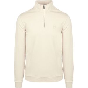 Lyle & Scott Half Zip Pullover Tonal Ecru - Maat L - Heren - Schipperstrui