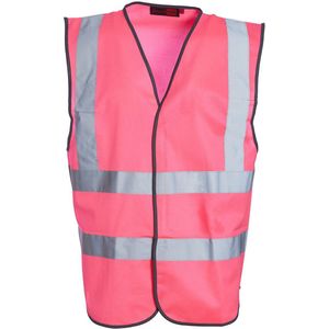 Hoogzichtbaar Roze Mouwloos Vest - 3XL