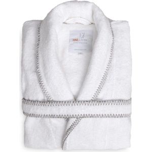 Luxe Dames Bamboe Badjas Wit | XL | Comfortabel En Hoogwaardig | Stijlvolle Stiksel Randen