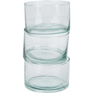 desert kommen - recyceled glas - mondgeblazen - set van twee