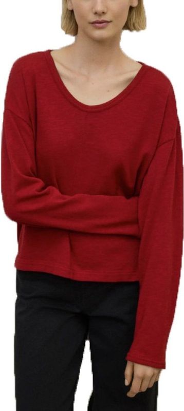 Ecoalf - Adraga T-Shirt - Rood - Lange Mouwen - Katoen