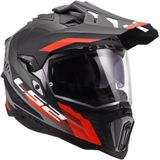 LS2 MX701 Explorer Adventure helm Hexa mat zwart rood grijs XXL