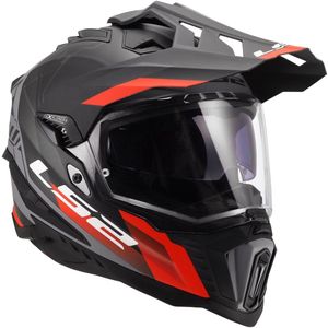 LS2 MX701 Explorer Adventure helm Hexa mat zwart rood grijs XXL