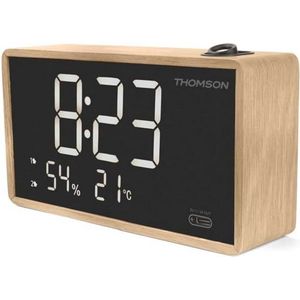 Alarmklok radio met projector, temperatuur en luchtvochtigheid display, 20 FM zenders