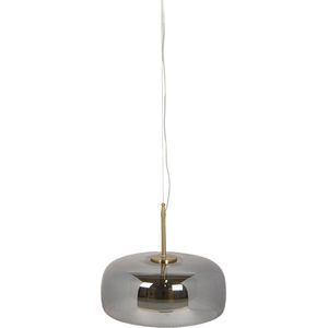 Clayre & Eef Hanglamp Ø 33x16/160 cm LED Grijs Metaal Hanglamp Eettafel