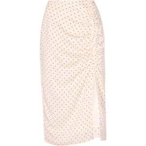 Dreimaster - Midi-Rok - Wit - Wol - Gestippeld