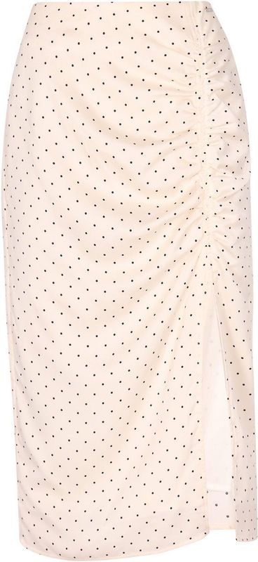 Dreimaster - Midi-Rok - Wit - Wol - Gestippeld