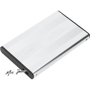 Mrs. Jones Draagbare Externe Harde Schijfbehuizing USB2.0 Draagbare HDD/SSD Harde Schijf voor Laptops/OS X Externe Gegevensopslag Plug-and-play HDD 2TB Zilver .