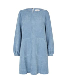 Lollys Laundry Carla - Jurk - Ribfluweel - Blauw - XS