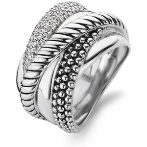 TI SENTO Dames Ring - 925 zilver - Zirconia wit - Maat 16.50 mm / maat 52 - 12003ZI