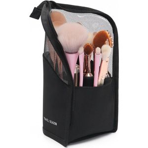 Toilettas voor penselen - Zwart - Make up kwasten set organizer - Beautycase makeup - Tasje - Koffer