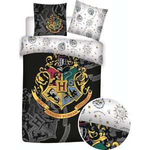 Harry Potter Dekbedovertrek - Hogwarts zwart - 140 x 200 cm