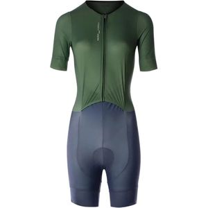 Santini Leaf Korte Mouw Triatlonpak Groen XS Vrouw