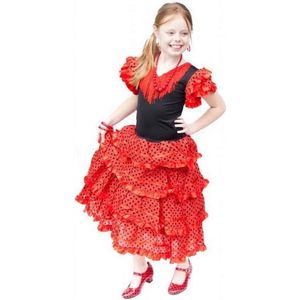 Spaanse flamenco jurk voor meisjes kindermaat s - 98-116 - Cadeaus &  gadgets kopen | o.a. ballonnen & feestkleding | beslist.nl