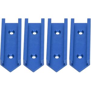 T-rail connector, T-slot connector set 4-piece aluminum alloy 100mm length stable sliding for woodworking(Blue)