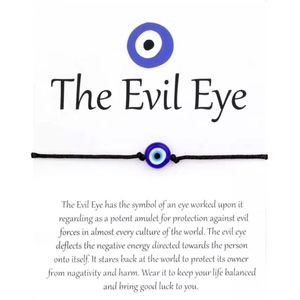 Akyol - Evileye – evil – eye – blauwe evileye – armband– unisex – geluk – bescherming – diepe blauw -boze oog ketting -turkse oog -nazar boncuk -cadeau voor vriendin- -blauwe oog armband – vrienden armband