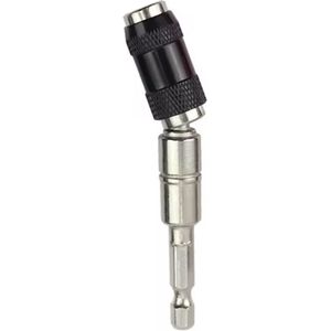 Bit houder schroevendraaier voor boormachine - 1/4 Inch - Zeskant - Magnetisch boorpunt - Zwart/Zilver