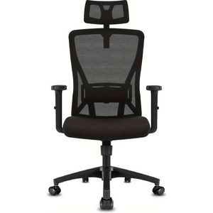 Durrafy® Bureaustoel - Ergonomische Bureaustoel - Bureaustoelen voor Volwassenen - Volledig Verstelbaar, Tot 150kg - Office Chair - Gamestoel - Motion Mesh, Zwarte Hoge Rugleuning Bureaustoel - Geschikt voor thuiswerk en kantoor